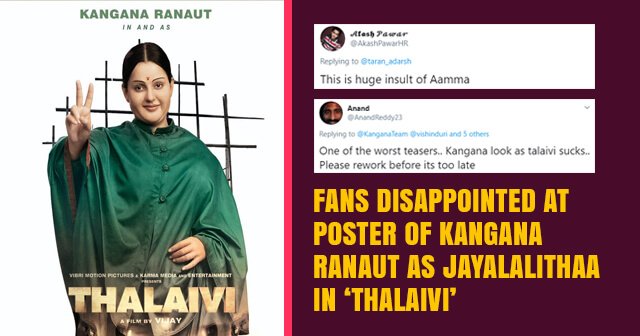 First Look Poster of Kangana Ranaut as Jayalalithaa in ‘Thalaivi’