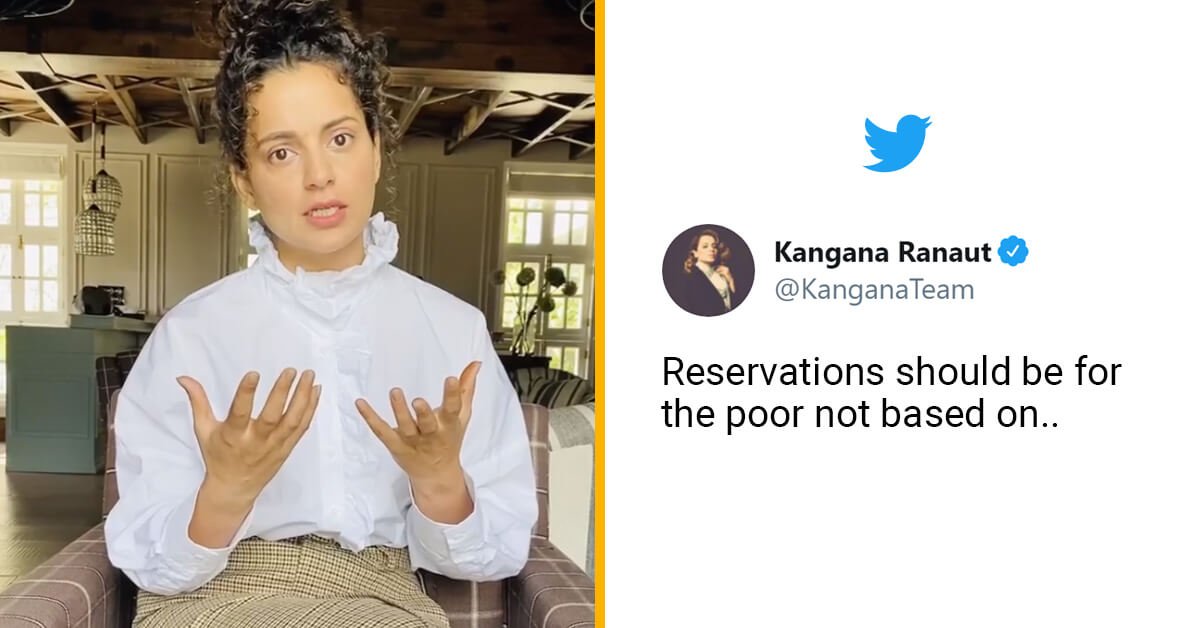 Kangana Ranaut makes Big Statement on Reservation