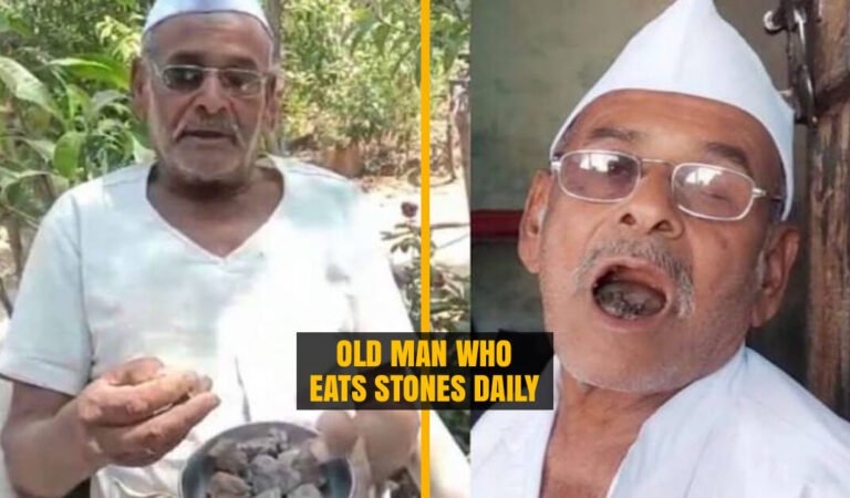 Meet ‘Patthar Wale Baba’ an 80 Year Old Man who eats 250 Grams of Stones in a Day